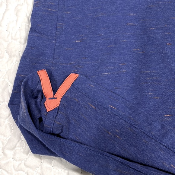 Nike dri fit v neck heathered blue shirt sleeve t shirt XL casual orange accents - Picture 4 of 6